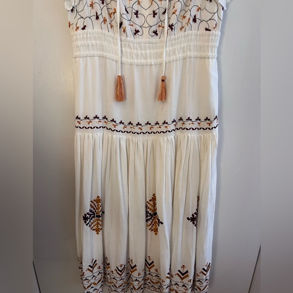 Anthropologie Embroidered Linen Midi Dress - Picture 7 of 17